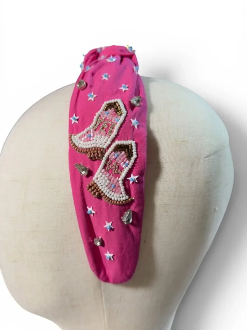 YEE HAW Cowboy Boot Beaded Headband New